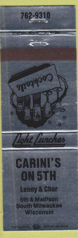 Matchbook Cover - Carini's on 5th South Milwaukee WI