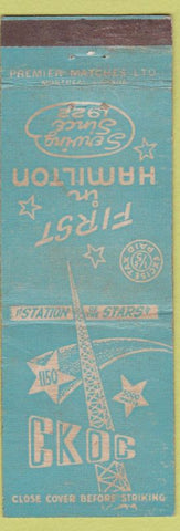 Matchbook Cover - CKOC Radio Hamilton ON WORN