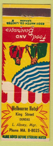 Matchbook Cover - Melbourne Hotel Dundas ON