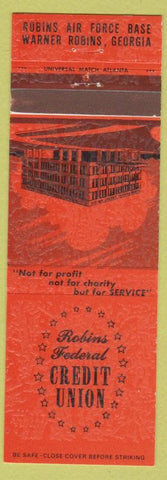 Matchbook Cover - Robins Federal Credit Union Air Force Base GA