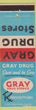 Matchbook Cover - Gray Drug Stores