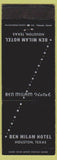 Matchbook Cover - Ben Milan Hotel Houston TX Black WEAR
