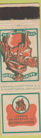 Matchbook Cover - ST Martin Winter Relief Bruxelles Brussels WEAR