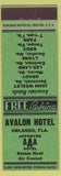 Matchbook Cover - Avalon Hotel Orlando FL Eastman Savannah GA Decatur AL