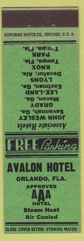 Matchbook Cover - Avalon Hotel Orlando FL Eastman Savannah GA Decatur AL
