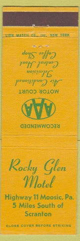 Matchbook Cover - Rocky Glen Motel Scranton PA