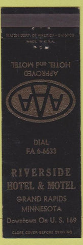 Matchbook Cover - Riverside Hotel Motel Grand Rapids MN