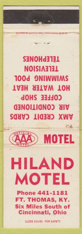 Matchbook Cover - Hiland Motel Cincinnati OH
