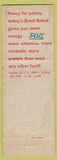 Matchbook Cover - Bond Bread Energy Plus WEAR