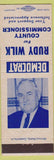 Matchbook Cover - Rudy Wilk County Commissioner Salem OH