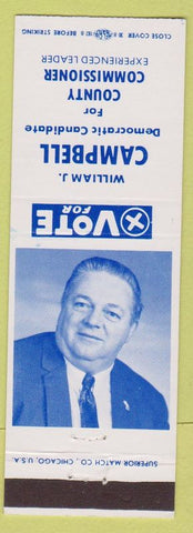 Matchbook Cover - William J Campbell County Commissioner