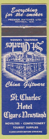 Matchbook Cover - ST Charles Hotel Winnipeg MB Canada