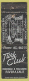 Matchbook Cover - Turf Club Riveria CA POOR