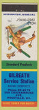 Matchbook Cover - Gilreath oil gas Standard Rossville GA