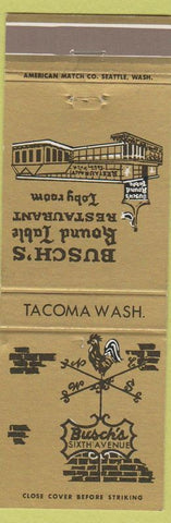 Matchbook Cover - Busch's Round Table Restaurant Tacoma WA