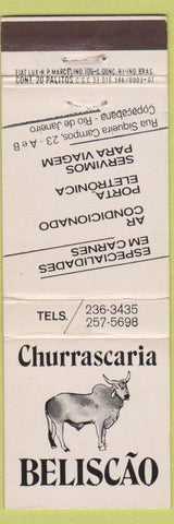 Matchbook Cover - Churrascaria Beliscao Brazil Rio De Janeiro