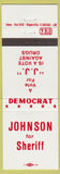 Matchbook Cover - JJ Johnson Sheriff election