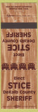 Matchbook Cover - Stice DeKAlb County Sheriff Dekalb County MO?