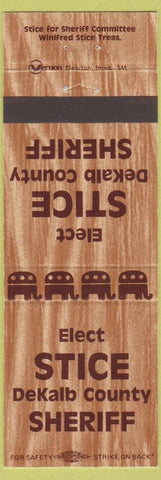 Matchbook Cover - Stice DeKAlb County Sheriff Dekalb County MO?