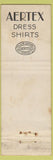 Matchbook Cover - Aertex Dress Shirts Clothes UK WEAR