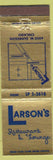 Matchbook Cover - Larson's Restaurant Chicago IL