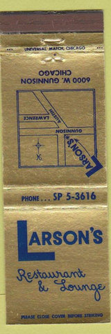 Matchbook Cover - Larson's Restaurant Chicago IL