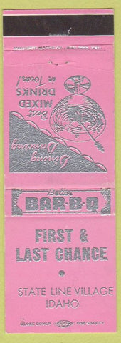 Matchbook Cover - First and Last Chance State Line Village ID