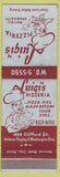 Matchbook Cover - Luigi's Pizzeria Pizza Detroit MI WEAR
