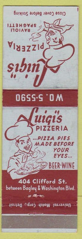 Matchbook Cover - Luigi's Pizzeria Pizza Detroit MI WEAR