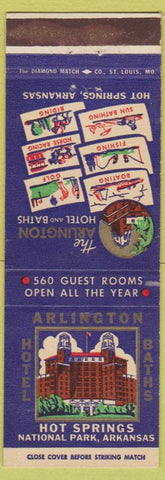 Matchbook Cover - Arlington Hotel Hot Springs National Park AR