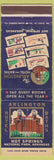 Matchbook Cover - Arlington Hotel Hot Springs National Park AR WORN