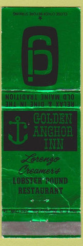 Matchbook Cover - Golden Anchor Inn Bar Harbor ME WORN