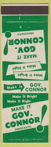 Matchbook Cover - Governor Connor Democrat MI? 1960