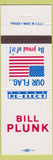 Matchbook Cover - Bill Plunk Election Chancery Clerk MS Mississippi