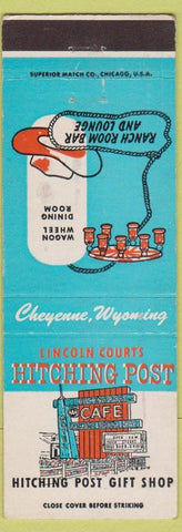 Matchbook Cover - Lincoln Court's Hitching Post Cafe Gift Shop Cheyenne WY