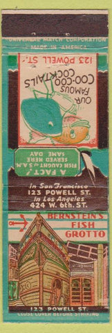 Matchbook Cover - Bernstein's Fish Grotto San Francisco CA Los Angeles