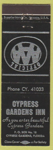 Matchbook Cover - Cypress Gardens Inn FL