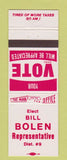 Matchbook Cover - Bill Bolen Representative Claremore OK?