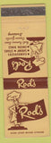 Matchbook Cover - Rod's Hamburgers Alhambra Montebello Arcadia Los Angeles CA