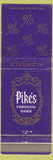 Matchbook Cover - Pike's Verdugo Oaks Glendale CA WEAR