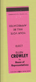 Matchbook Cover - Ellen Crowley House of Representatives Laramie County WY