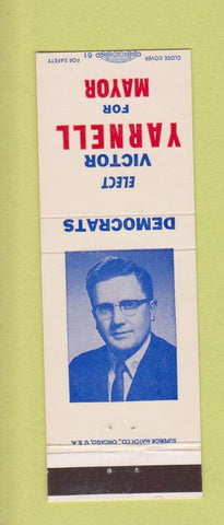 Matchbook Cover - Victor Yarnell Mayor Democrat Reading PA