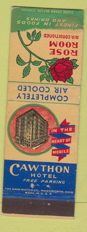 Matchbook Cover - Cawthon Hotel Rose Room Mobile AL