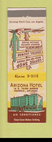 Matchbook Cover - Arizona Hotel cactus Phoenix AZ