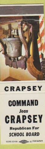 Matchbook Cover - Jean Crapsey Republican School Board election Rochester NY