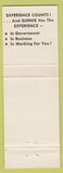 Matchbook Cover - Burnie Bauer Mayor Election South Bend IN