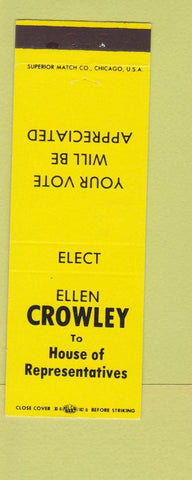 Matchbook Cover - Ellen Crowley House of Representatives Laramie County WY