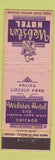 Matchbook Cover - Webster Hotel Chicago IL