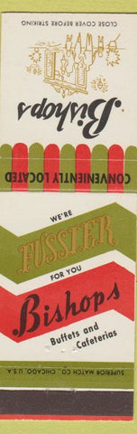 Matchbook Cover - Brishops Buffets Cafeteria IA NE IL Chain