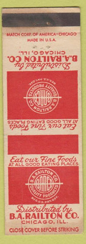 Matchbook Cover - BA Railton Foods Chicago IL WORN